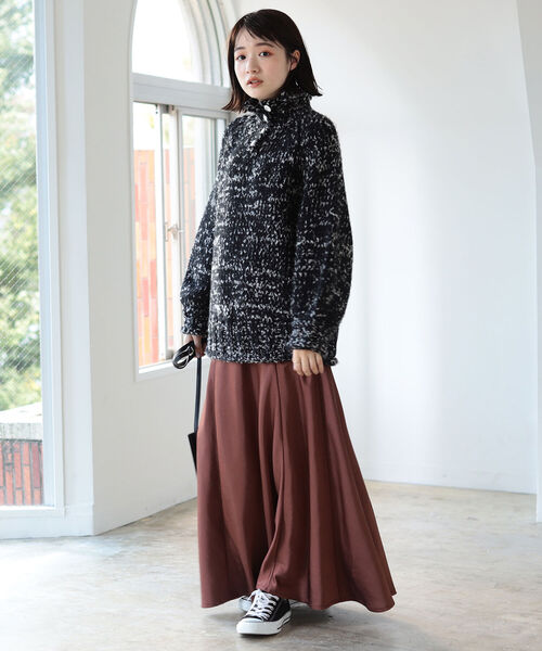 BeAMS DOT（ビームスドット）の「【WEB限定】BeAMS DOT / 2way 手編み風ニット（ニット/セーター・レディース・ブラック/オフホワイト/ケリー・FREE）」の22枚目の写真