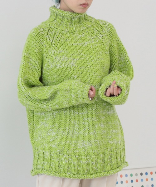 BeAMS DOT（ビームスドット）の「【WEB限定】BeAMS DOT / 2way 手編み風ニット（ニット/セーター・レディース・ブラック/オフホワイト/ケリー・FREE）」の7枚目の写真