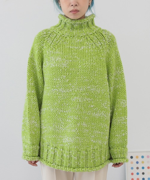 BeAMS DOT（ビームスドット）の「【WEB限定】BeAMS DOT / 2way 手編み風ニット（ニット/セーター・レディース・ブラック/オフホワイト/ケリー・FREE）」の9枚目の写真