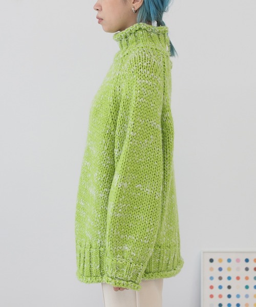 BeAMS DOT（ビームスドット）の「【WEB限定】BeAMS DOT / 2way 手編み風ニット（ニット/セーター・レディース・ブラック/オフホワイト/ケリー・FREE）」の10枚目の写真