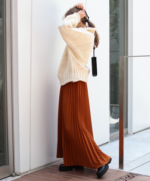 BeAMS DOT（ビームスドット）の「【WEB限定】BeAMS DOT / 2way 手編み風ニット（ニット/セーター・レディース・ブラック/オフホワイト/ケリー・FREE）」の8枚目の写真