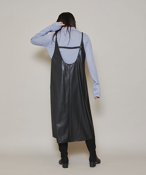 lautreamont BLEUBLANC（ロートレアモンブルーブラン）の「<lautreamont BLEUBLANC>フェイクレザーキャミワンピース（ワンピース・レディース・ブラック/カーキ/ベージュ・9号）」の12枚目の写真