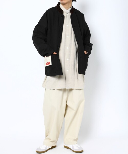FREAK'S STORE（フリークスストア）の「WEB限定 MACOBER×FREAK'S STORE/マコバー 別注 スタンドカラー フレンチワークジャケット/カバーオール/コーデュロイ襟（カバーオール・メンズ・ブラック/オリーブ/ネイビー・SMALL/MEDIUM/LARGE）」の19枚目の写真