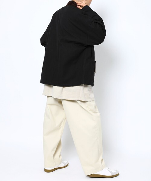 FREAK'S STORE（フリークスストア）の「WEB限定 MACOBER×FREAK'S STORE/マコバー 別注 スタンドカラー フレンチワークジャケット/カバーオール/コーデュロイ襟（カバーオール・メンズ・ブラック/オリーブ/ネイビー・SMALL/MEDIUM/LARGE）」の13枚目の写真