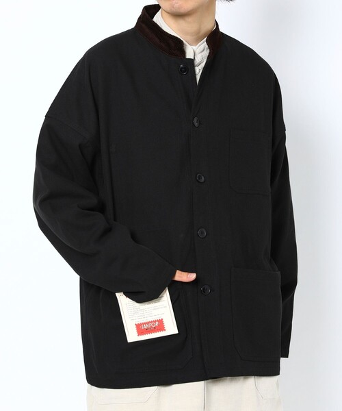 FREAK'S STORE（フリークスストア）の「WEB限定 MACOBER×FREAK'S STORE/マコバー 別注 スタンドカラー フレンチワークジャケット/カバーオール/コーデュロイ襟（カバーオール・メンズ・ブラック/オリーブ/ネイビー・SMALL/MEDIUM/LARGE）」の20枚目の写真