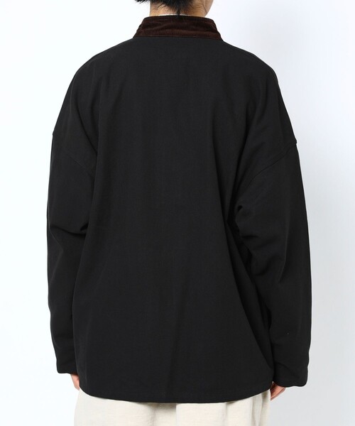 FREAK'S STORE（フリークスストア）の「WEB限定 MACOBER×FREAK'S STORE/マコバー 別注 スタンドカラー フレンチワークジャケット/カバーオール/コーデュロイ襟（カバーオール・メンズ・ブラック/オリーブ/ネイビー・SMALL/MEDIUM/LARGE）」の14枚目の写真