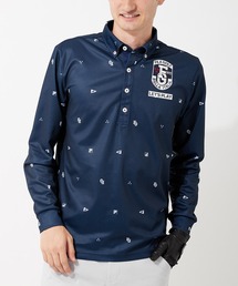 【FILA GOLF/フィラゴルフ】ワンポイントロゴ 長袖ポロシャツ/吸汗速乾/UVカット