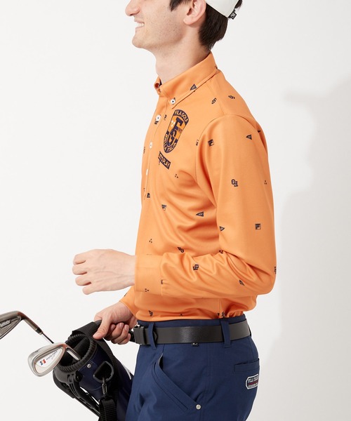 FILA（フィラ）の「【FILA GOLF/フィラゴルフ】ワンポイントロゴ 長袖ポロシャツ/吸汗速乾/UVカット（ポロシャツ・メンズ・ブルー/ネイビー/ホワイト/オレンジ・L/M/LL/3L）」の22枚目の写真