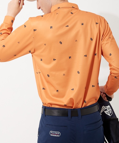 FILA（フィラ）の「【FILA GOLF/フィラゴルフ】ワンポイントロゴ 長袖ポロシャツ/吸汗速乾/UVカット（ポロシャツ・メンズ・ブルー/ネイビー/ホワイト/オレンジ・L/M/LL/3L）」の14枚目の写真