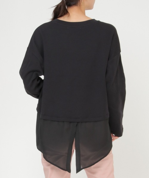 ikka（イッカ）の「オーガニックコットン異素材プルオーバー（Tシャツ/カットソー・レディース・オフホワイト/ブラック/オリーブ・M/L）」の2枚目の写真