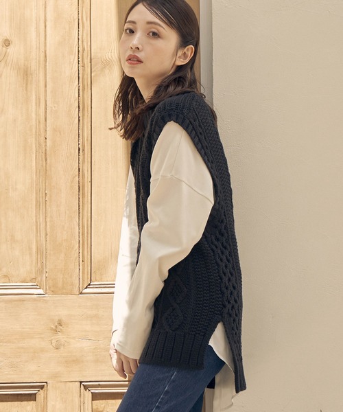 ikka（イッカ）の「オーガニックコットン異素材プルオーバー（Tシャツ/カットソー・レディース・オフホワイト/ブラック/オリーブ・M/L）」の4枚目の写真