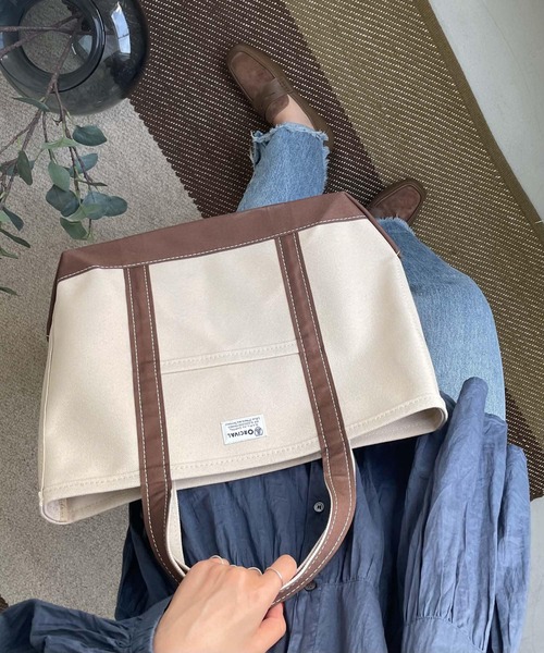 URBAN RESEARCH DOORS(アーバンリサーチドアーズ)の「ORCIVAL キャンバストートバッグ M(トートバッグ・レディース・ブラウン/ブラック/グレー・ONE)」の9枚目の写真