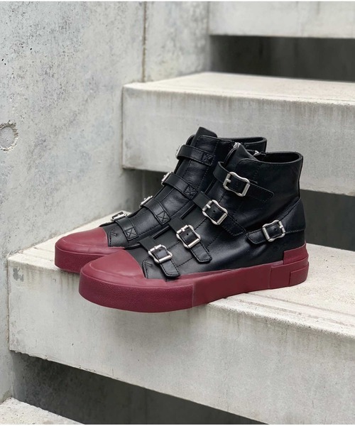 ASH（アッシュ）の「【GANG】レザーハイカットスニーカー（スニーカー・レディース・ブラック×レッド/ネイビー/レッド/ブラック×カーキ・35/36/37/38/39）」の2枚目の写真