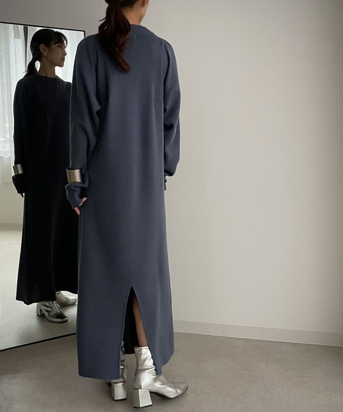 &g'aime（アンジェム）の「【&g’aime】ショルダータックニットワンピース（ワンピース・レディース・ブラック/ダークブルー/グレイッシュベージュ・FREE）」の18枚目の写真