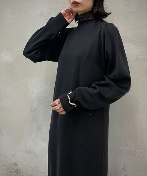 &g'aime（アンジェム）の「【&g’aime】ショルダータックニットワンピース（ワンピース・レディース・ブラック/ダークブルー/グレイッシュベージュ・FREE）」の20枚目の写真