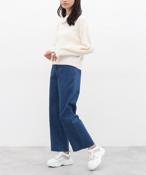 Honeys（ハニーズ）の「ケーブル編トップス（ニット/セーター・レディース・ピンク系その他/ブルー系その他/ベージュ/ブラウン/アイボリー・S/L/M）」の20枚目の写真