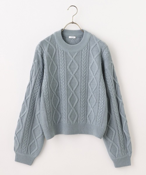 Honeys（ハニーズ）の「ケーブル編トップス（ニット/セーター・レディース・ピンク系その他/ブルー系その他/ベージュ/ブラウン/アイボリー・S/L/M）」の19枚目の写真