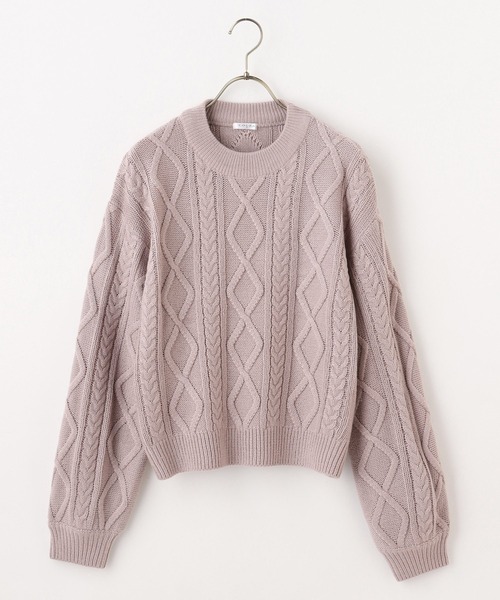 Honeys（ハニーズ）の「ケーブル編トップス（ニット/セーター・レディース・ピンク系その他/ブルー系その他/ベージュ/ブラウン/アイボリー・S/L/M）」の22枚目の写真