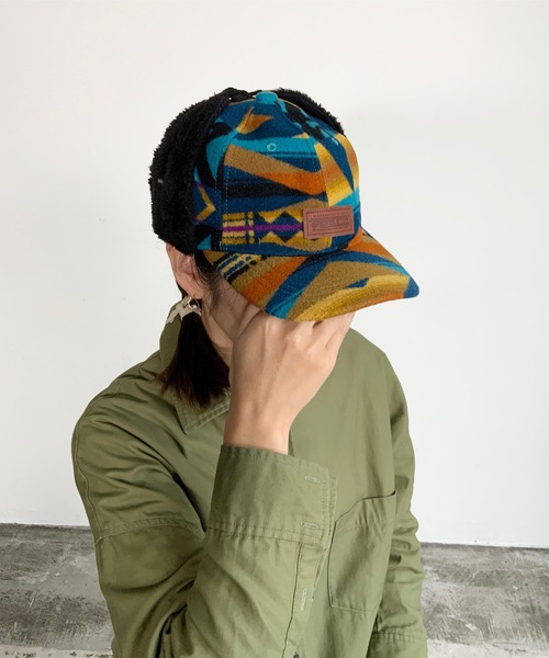 PENDLETON（ペンドルトン）の「ST:PENDLETON PD MULTI BOMBER CAP（キャップ・レディース・ブラック/ターコイズブルー/ベージュ・FREE）」の8枚目の写真
