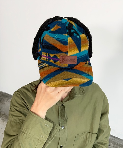 PENDLETON（ペンドルトン）の「ST:PENDLETON PD MULTI BOMBER CAP（キャップ・レディース・ブラック/ターコイズブルー/ベージュ・FREE）」の9枚目の写真