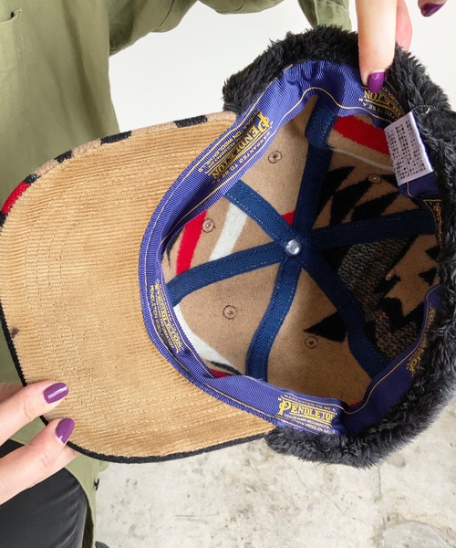 PENDLETON（ペンドルトン）の「ST:PENDLETON PD MULTI BOMBER CAP（キャップ・レディース・ブラック/ターコイズブルー/ベージュ・FREE）」の12枚目の写真