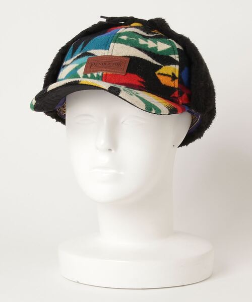 PENDLETON（ペンドルトン）の「ST:PENDLETON PD MULTI BOMBER CAP（キャップ・レディース・ブラック/ターコイズブルー/ベージュ・FREE）」の13枚目の写真