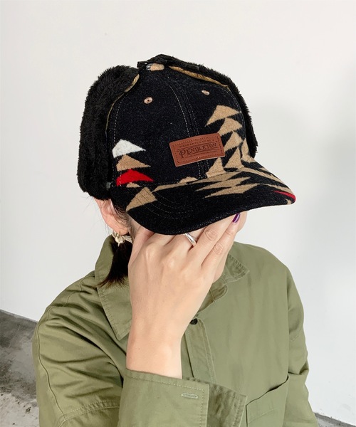 PENDLETON（ペンドルトン）の「ST:PENDLETON PD MULTI BOMBER CAP（キャップ・レディース・ブラック/ターコイズブルー/ベージュ・FREE）」の6枚目の写真