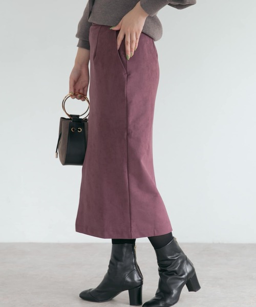 URBAN RESEARCH ROSSO WOMEN（アーバンリサーチ　ロッソ）の「エコスエードタイトスカート（スカート・レディース・パープル系その他/ブルー系その他/ブラウン・36/38）」の5枚目の写真