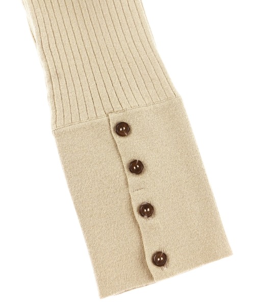 ALEXIA STAM（アリシアスタン）の「Fake Leather Pocket Rib Knit Top/フェイクレザーポケットリブニットトップ（Tシャツ/カットソー・レディース・ブラック/ベージュ/ブルー・FREE）」の13枚目の写真