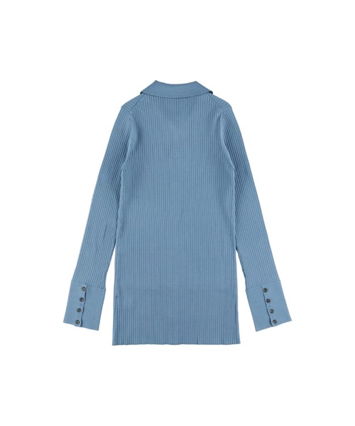 ALEXIA STAM（アリシアスタン）の「Fake Leather Pocket Rib Knit Top/フェイクレザーポケットリブニットトップ（Tシャツ/カットソー・レディース・ブラック/ベージュ/ブルー・FREE）」の16枚目の写真