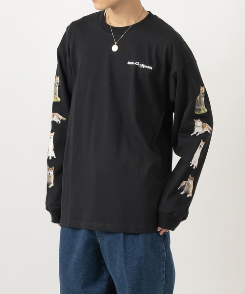 SlashDate(スラッシュデイト)の「INU SHIKA KATAN LONG SLEEVE TEE / 犬しか勝たん 長袖Tシャツ(Tシャツ/カットソー・メンズ・ホワイト/ブラック/オフホワイト/ブルー/グリーン/ブラック系その他・S/M/L)」の5枚目の写真
