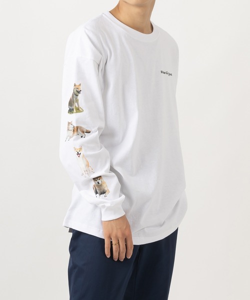 SlashDate(スラッシュデイト)の「INU SHIKA KATAN LONG SLEEVE TEE / 犬しか勝たん 長袖Tシャツ(Tシャツ/カットソー・メンズ・ホワイト/ブラック/オフホワイト/ブルー/グリーン/ブラック系その他・S/M/L)」の3枚目の写真