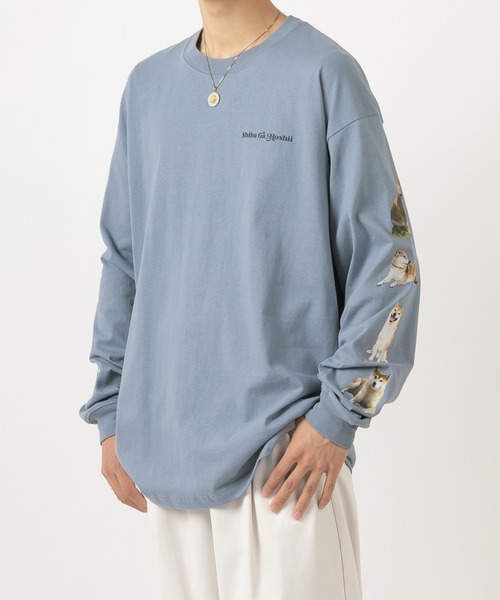 SlashDate(スラッシュデイト)の「INU SHIKA KATAN LONG SLEEVE TEE / 犬しか勝たん 長袖Tシャツ(Tシャツ/カットソー・メンズ・ホワイト/ブラック/オフホワイト/ブルー/グリーン/ブラック系その他・S/M/L)」の6枚目の写真