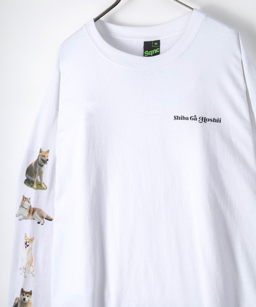 フォロー割あり！ KAWATANI SHIRT 犬柄長袖シャツ レディースL