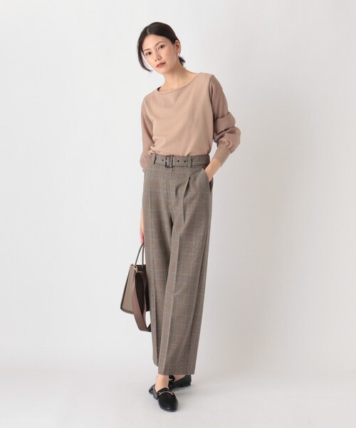 SOUP（スープ）の「◆センタープレスきれいめストレートパンツ（チェック柄・無地）（その他パンツ・レディース・サンドベージュ/ネイビー/ブラウン系2/ベージュ系1・07/09/11）」の15枚目の写真