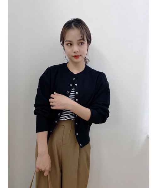 JUMELLE（ジュメロ）の「ハニカムカーディガン（カーディガン/ボレロ・レディース・テラコッタ/グレイッシュベージュ/ブラック・FREE）」の7枚目の写真