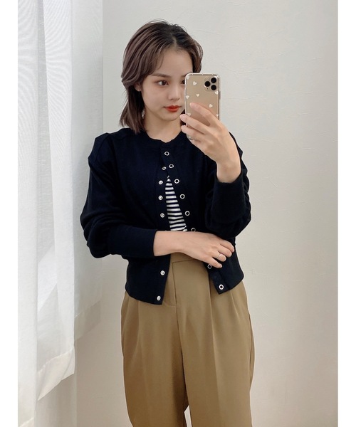 JUMELLE（ジュメロ）の「ハニカムカーディガン（カーディガン/ボレロ・レディース・テラコッタ/グレイッシュベージュ/ブラック・FREE）」の11枚目の写真