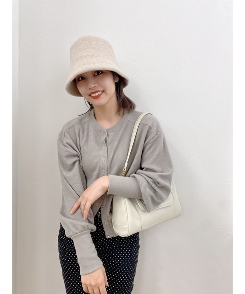 JUMELLE（ジュメロ）の「ハニカムカーディガン（カーディガン/ボレロ・レディース・テラコッタ/グレイッシュベージュ/ブラック・FREE）」の6枚目の写真