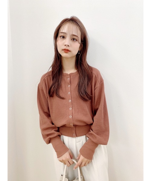 JUMELLE（ジュメロ）の「ハニカムカーディガン（カーディガン/ボレロ・レディース・テラコッタ/グレイッシュベージュ/ブラック・FREE）」の5枚目の写真