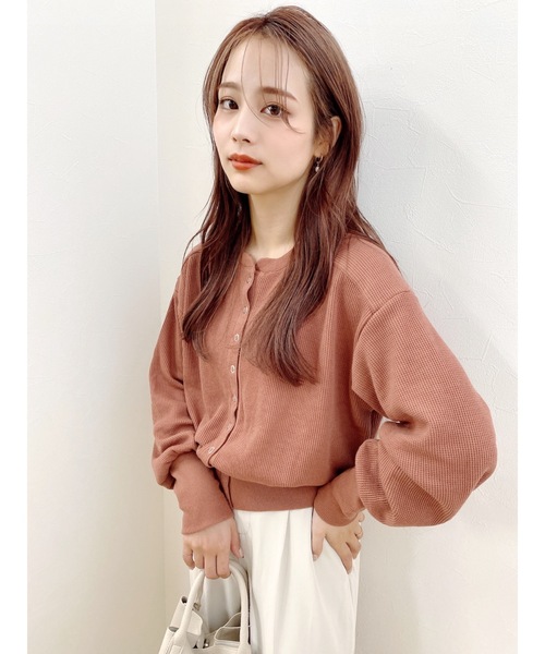 JUMELLE（ジュメロ）の「ハニカムカーディガン（カーディガン/ボレロ・レディース・テラコッタ/グレイッシュベージュ/ブラック・FREE）」の15枚目の写真