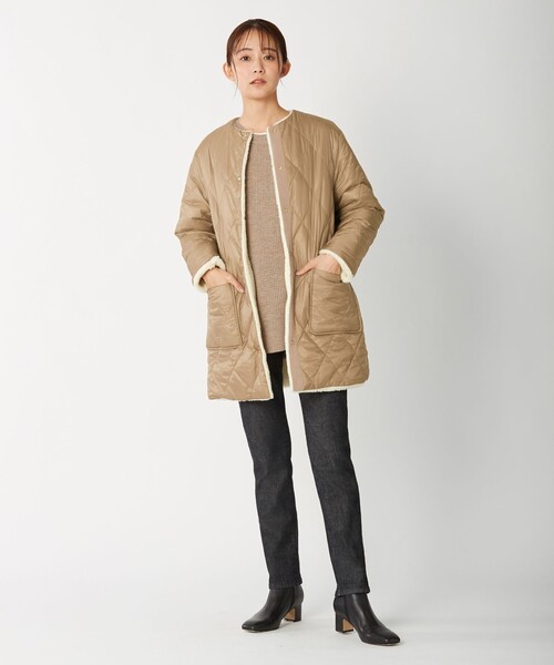 J.PRESS(ジェイプレス)の「【洗える】CASHMERE BLEND ラウンドヘム ワッフル ニット(ニット/セーター・レディース・ベージュ系/ライトグレー系・F)」の18枚目の写真