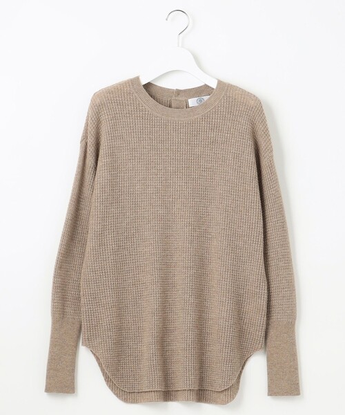 J.PRESS(ジェイプレス)の「【洗える】CASHMERE BLEND ラウンドヘム ワッフル ニット(ニット/セーター・レディース・ベージュ系/ライトグレー系・F)」の6枚目の写真