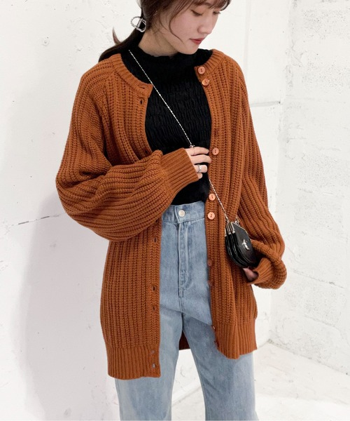 EPIMI E'PIMMY(エピミエピミー)の「《ユニセックス》マルチウェイリブオーバーチュニックカーディガン(カーディガン/ボレロ・レディース・ブラック/ベージュ/オフホワイト/杢グレー/ブラウン系その他・MEDIUM)」の4枚目の写真