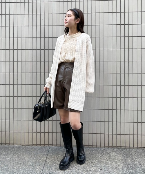 EPIMI E'PIMMY(エピミエピミー)の「《ユニセックス》マルチウェイリブオーバーチュニックカーディガン(カーディガン/ボレロ・レディース・ブラック/ベージュ/オフホワイト/杢グレー/ブラウン系その他・MEDIUM)」の8枚目の写真