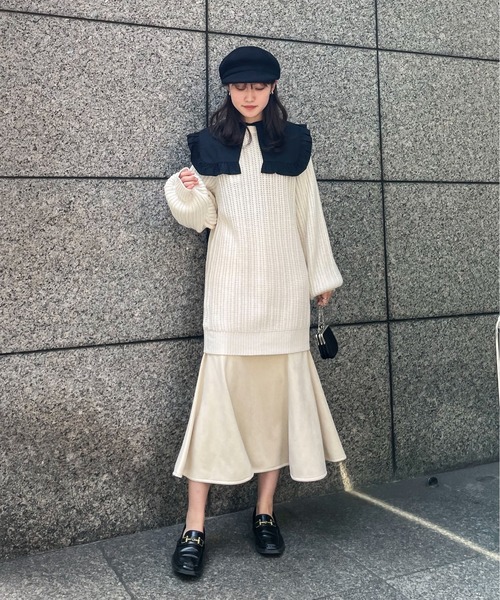 EPIMI E'PIMMY(エピミエピミー)の「《ユニセックス》マルチウェイリブオーバーチュニックカーディガン(カーディガン/ボレロ・レディース・ブラック/ベージュ/オフホワイト/杢グレー/ブラウン系その他・MEDIUM)」の6枚目の写真