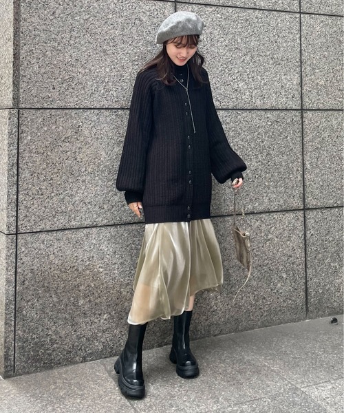 EPIMI E'PIMMY(エピミエピミー)の「《ユニセックス》マルチウェイリブオーバーチュニックカーディガン(カーディガン/ボレロ・レディース・ブラック/ベージュ/オフホワイト/杢グレー/ブラウン系その他・MEDIUM)」の10枚目の写真