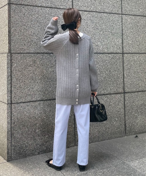 EPIMI E'PIMMY(エピミエピミー)の「《ユニセックス》マルチウェイリブオーバーチュニックカーディガン(カーディガン/ボレロ・レディース・ブラック/ベージュ/オフホワイト/杢グレー/ブラウン系その他・MEDIUM)」の12枚目の写真