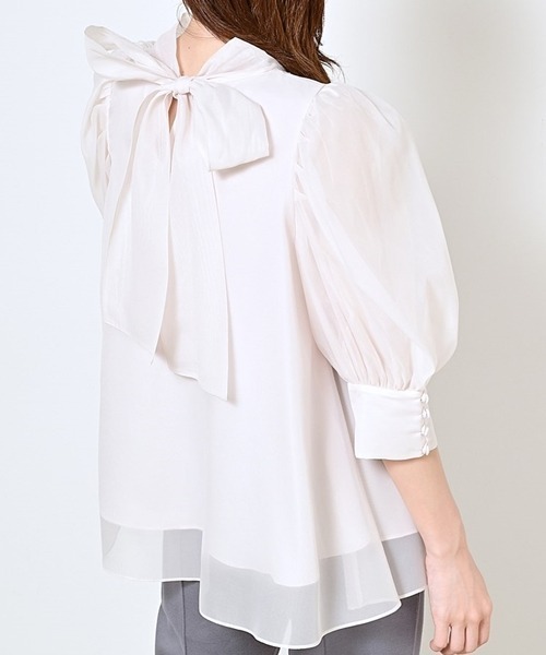 SNIDEL（スナイデル）の「オーガンジーブラウス（シャツ/ブラウス・レディース・オフホワイト/ホワイト系その他/ライトピンク・FREE）」の5枚目の写真