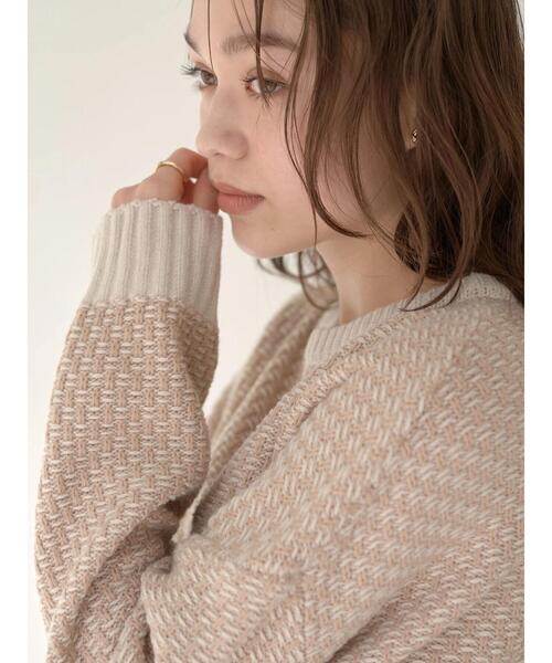 earth music&ecology（アースミュージックアンドエコロジー）の「ジャガードニットプルオーバー ＊（ニット/セーター・レディース・ブラック/ベージュ/サックスブルー・FREE）」の9枚目の写真