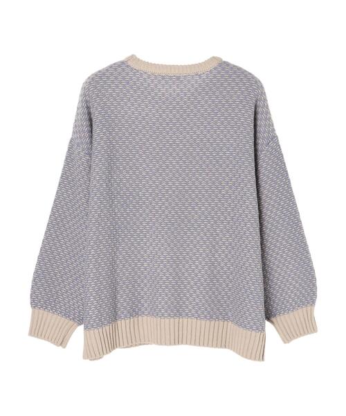 earth music&ecology（アースミュージックアンドエコロジー）の「ジャガードニットプルオーバー ＊（ニット/セーター・レディース・ブラック/ベージュ/サックスブルー・FREE）」の14枚目の写真